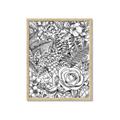 Picture of Detailed Floral Sketch _GroupedProduct_Rectangle_Portrait_Framed_Matted_