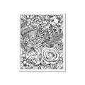 Picture of Detailed Floral Sketch _GroupedProduct_Rectangle_Portrait_Framed_Matted_