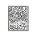 Picture of Detailed Floral Sketch _GroupedProduct_Rectangle_Portrait_Framed_Matted_