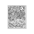 Picture of Detailed Floral Sketch _GroupedProduct_Rectangle_Portrait_Framed_Matted_