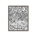 Picture of Detailed Floral Sketch _GroupedProduct_Rectangle_Portrait_Framed_Matted_