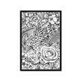 Picture of Detailed Floral Sketch _GroupedProduct_Rectangle_Portrait_Framed_Matted_