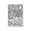 Picture of Detailed Floral Sketch _GroupedProduct_Rectangle_Portrait_Framed_Matted_