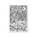 Picture of Detailed Floral Sketch _GroupedProduct_Rectangle_Portrait_Framed_Matted_