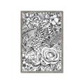 Picture of Detailed Floral Sketch _GroupedProduct_Rectangle_Portrait_Framed_Matted_