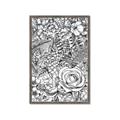 Picture of Detailed Floral Sketch _GroupedProduct_Rectangle_Portrait_Framed_Matted_