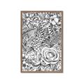 Picture of Detailed Floral Sketch _GroupedProduct_Rectangle_Portrait_Framed_Matted_