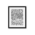 Picture of Detailed Floral Sketch _GroupedProduct_Rectangle_Portrait_Framed_Matted_