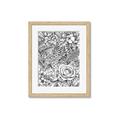 Picture of Detailed Floral Sketch _GroupedProduct_Rectangle_Portrait_Framed_Matted_