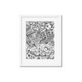 Picture of Detailed Floral Sketch _GroupedProduct_Rectangle_Portrait_Framed_Matted_