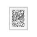 Picture of Detailed Floral Sketch _GroupedProduct_Rectangle_Portrait_Framed_Matted_