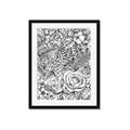 Picture of Detailed Floral Sketch _GroupedProduct_Rectangle_Portrait_Framed_Matted_