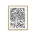 Picture of Detailed Floral Sketch _GroupedProduct_Rectangle_Portrait_Framed_Matted_