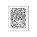 Picture of Detailed Floral Sketch _GroupedProduct_Rectangle_Portrait_Framed_Matted_