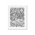 Picture of Detailed Floral Sketch _GroupedProduct_Rectangle_Portrait_Framed_Matted_