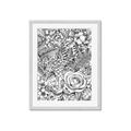 Picture of Detailed Floral Sketch _GroupedProduct_Rectangle_Portrait_Framed_Matted_