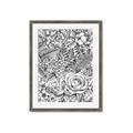 Picture of Detailed Floral Sketch _GroupedProduct_Rectangle_Portrait_Framed_Matted_