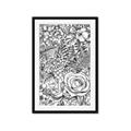 Picture of Detailed Floral Sketch _GroupedProduct_Rectangle_Portrait_Framed_Matted_