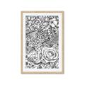 Picture of Detailed Floral Sketch _GroupedProduct_Rectangle_Portrait_Framed_Matted_