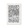Picture of Detailed Floral Sketch _GroupedProduct_Rectangle_Portrait_Framed_Matted_