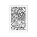 Picture of Detailed Floral Sketch _GroupedProduct_Rectangle_Portrait_Framed_Matted_