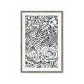 Picture of Detailed Floral Sketch _GroupedProduct_Rectangle_Portrait_Framed_Matted_