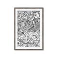 Picture of Detailed Floral Sketch _GroupedProduct_Rectangle_Portrait_Framed_Matted_