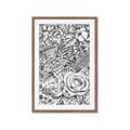 Picture of Detailed Floral Sketch _GroupedProduct_Rectangle_Portrait_Framed_Matted_