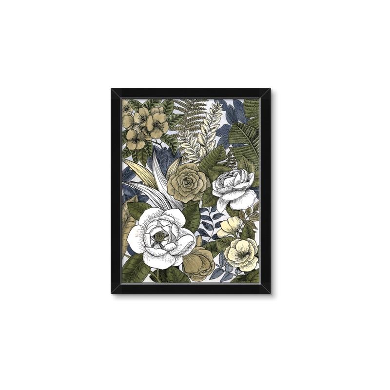 Picture of Detailed Floral in Color  _GroupedProduct_Rectangle_Portrait_Framed_Matted_