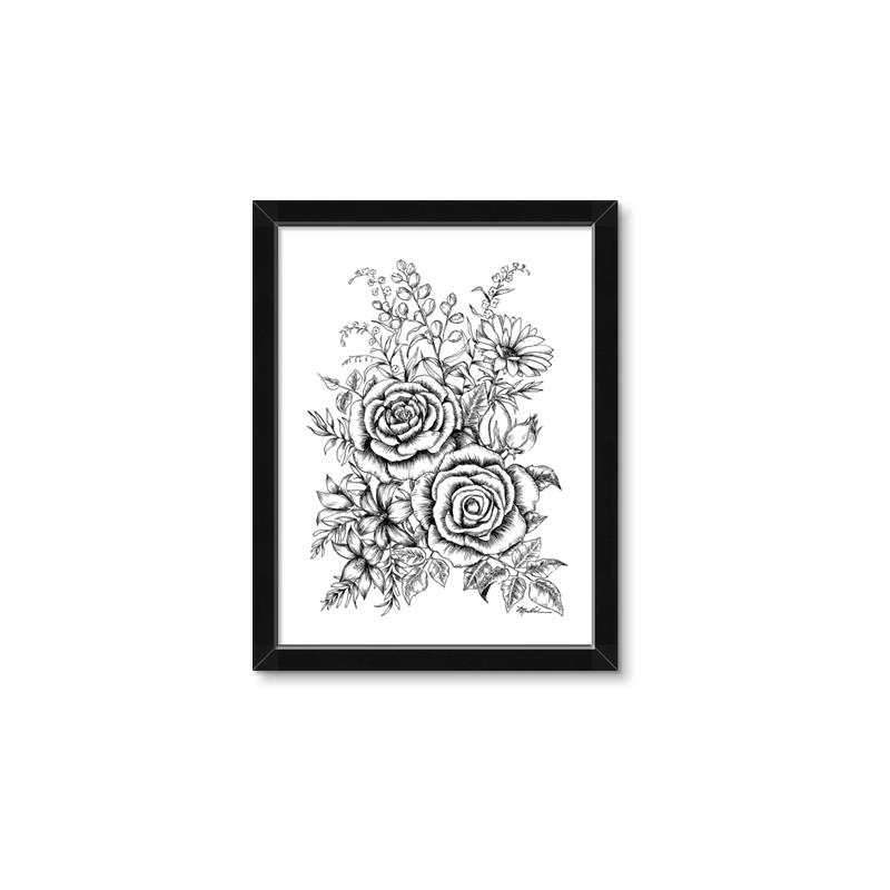 Picture of Sketched Flower I _GroupedProduct_Rectangle_Portrait_Framed_Matted_