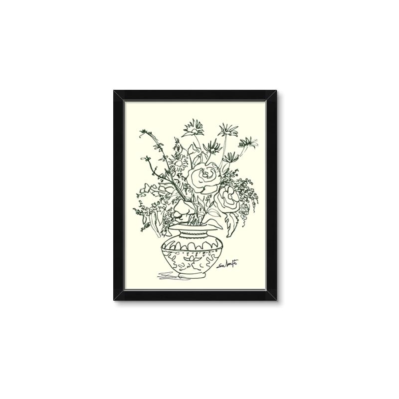 Picture of Drawn Florals I  _GroupedProduct_Rectangle_Portrait_Framed_Matted_