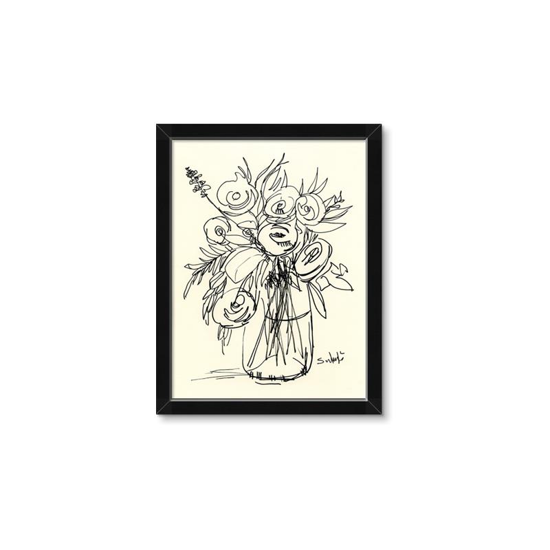Picture of Drawn Florals II  _GroupedProduct_Rectangle_Portrait_Framed_Matted_