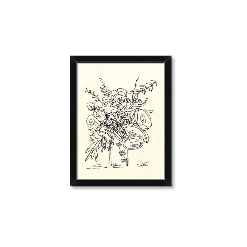 Picture of Drawn Florals III  _GroupedProduct_Rectangle_Portrait_Framed_Matted_