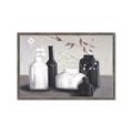 Picture of Black and White Botanical Vases _GroupedProduct_Rectangle_Landscape_Framed_Matted_