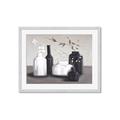 Picture of Black and White Botanical Vases _GroupedProduct_Rectangle_Landscape_Framed_Matted_