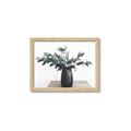 Picture of Black vase with green leafs _GroupedProduct_Rectangle_Landscape_Photography _GroupedProduct_Rectangle_Landscape_Framed_Matted_