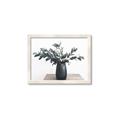 Picture of Black vase with green leafs _GroupedProduct_Rectangle_Landscape_Photography _GroupedProduct_Rectangle_Landscape_Framed_Matted_