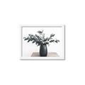 Picture of Black vase with green leafs _GroupedProduct_Rectangle_Landscape_Photography _GroupedProduct_Rectangle_Landscape_Framed_Matted_
