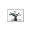 Picture of Black vase with green leafs _GroupedProduct_Rectangle_Landscape_Photography _GroupedProduct_Rectangle_Landscape_Framed_Matted_