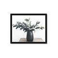 Picture of Black vase with green leafs _GroupedProduct_Rectangle_Landscape_Photography _GroupedProduct_Rectangle_Landscape_Framed_Matted_