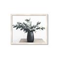 Picture of Black vase with green leafs _GroupedProduct_Rectangle_Landscape_Photography _GroupedProduct_Rectangle_Landscape_Framed_Matted_