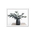 Picture of Black vase with green leafs _GroupedProduct_Rectangle_Landscape_Photography _GroupedProduct_Rectangle_Landscape_Framed_Matted_