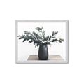 Picture of Black vase with green leafs _GroupedProduct_Rectangle_Landscape_Photography _GroupedProduct_Rectangle_Landscape_Framed_Matted_