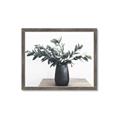 Picture of Black vase with green leafs _GroupedProduct_Rectangle_Landscape_Photography _GroupedProduct_Rectangle_Landscape_Framed_Matted_