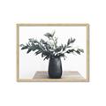 Picture of Black vase with green leafs _GroupedProduct_Rectangle_Landscape_Photography _GroupedProduct_Rectangle_Landscape_Framed_Matted_