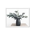 Picture of Black vase with green leafs _GroupedProduct_Rectangle_Landscape_Photography _GroupedProduct_Rectangle_Landscape_Framed_Matted_