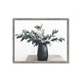 Picture of Black vase with green leafs _GroupedProduct_Rectangle_Landscape_Photography _GroupedProduct_Rectangle_Landscape_Framed_Matted_