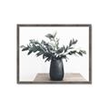 Picture of Black vase with green leafs _GroupedProduct_Rectangle_Landscape_Photography _GroupedProduct_Rectangle_Landscape_Framed_Matted_