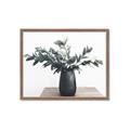Picture of Black vase with green leafs _GroupedProduct_Rectangle_Landscape_Photography _GroupedProduct_Rectangle_Landscape_Framed_Matted_