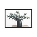 Picture of Black vase with green leafs _GroupedProduct_Rectangle_Landscape_Photography _GroupedProduct_Rectangle_Landscape_Framed_Matted_